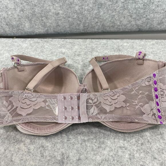 Isaac Mizrahi Purple Gray Lace Push Up Bra Womens Size 36D - Picture 5 of 9